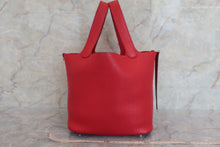 将图片加载到图库查看器，HERMES PICOTIN LOCK MM Clemence leather Rouge casaque C刻印 Hand bag 600030108
