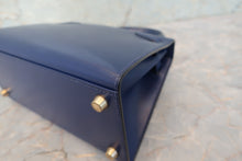 Load image into Gallery viewer, HERMES  Mini KELLY 20 Box carf leather Blue 〇X Engraving Shoulder bag 700120069

