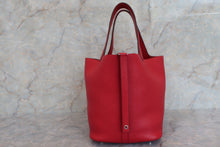 Load image into Gallery viewer, HERMES PICOTIN LOCK MM Clemence leather Rouge casaque C Engraving Hand bag 600030108
