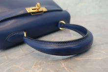 Load image into Gallery viewer, HERMES  Mini KELLY 20 Box carf leather Blue 〇X Engraving Shoulder bag 700120069
