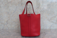 Load image into Gallery viewer, HERMES PICOTIN LOCK MM Clemence leather Rouge casaque C Engraving Hand bag 600030108
