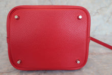 将图片加载到图库查看器，HERMES PICOTIN LOCK MM Clemence leather Rouge casaque C刻印 Hand bag 600030108
