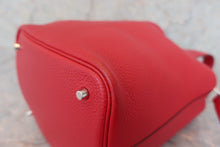 将图片加载到图库查看器，HERMES PICOTIN LOCK MM Clemence leather Rouge casaque C刻印 Hand bag 600030108
