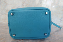 Load image into Gallery viewer, HERMES PICOTIN LOCK PM Clemence leather Turquoise blue □R Engraving Hand bag 700100013

