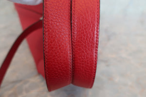 HERMES PICOTIN LOCK MM Clemence leather Rouge casaque C刻印 Hand bag 600030108