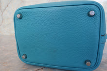 Load image into Gallery viewer, HERMES PICOTIN LOCK PM Clemence leather Turquoise blue □R Engraving Hand bag 700100013
