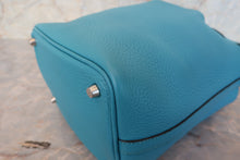 Load image into Gallery viewer, HERMES PICOTIN LOCK PM Clemence leather Turquoise blue □R Engraving Hand bag 700100013
