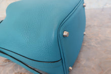 Load image into Gallery viewer, HERMES PICOTIN LOCK PM Clemence leather Turquoise blue □R Engraving Hand bag 700100013
