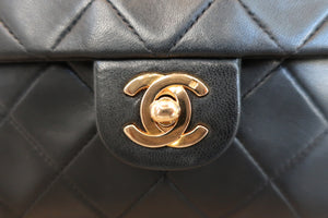 CHANEL/シャネル ミニマトラッセシングルフラップチェーンショルダーバッグ ラムスキン ブラック/ゴールド金具 ショルダーバッグ 600120281