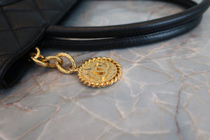CHANEL Medallion Tote Caviar skin Black/Gold hadware Tote bag 600060064