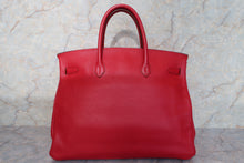 Load image into Gallery viewer, HERMES BIRKIN 40 Buffalo leather Rouge vif 〇V Engraving Hand bag 600110049
