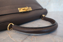 Load image into Gallery viewer, HERMES KELLY 28 Clemence leather Chocolat □J Engraving Shoulder bag 700120063
