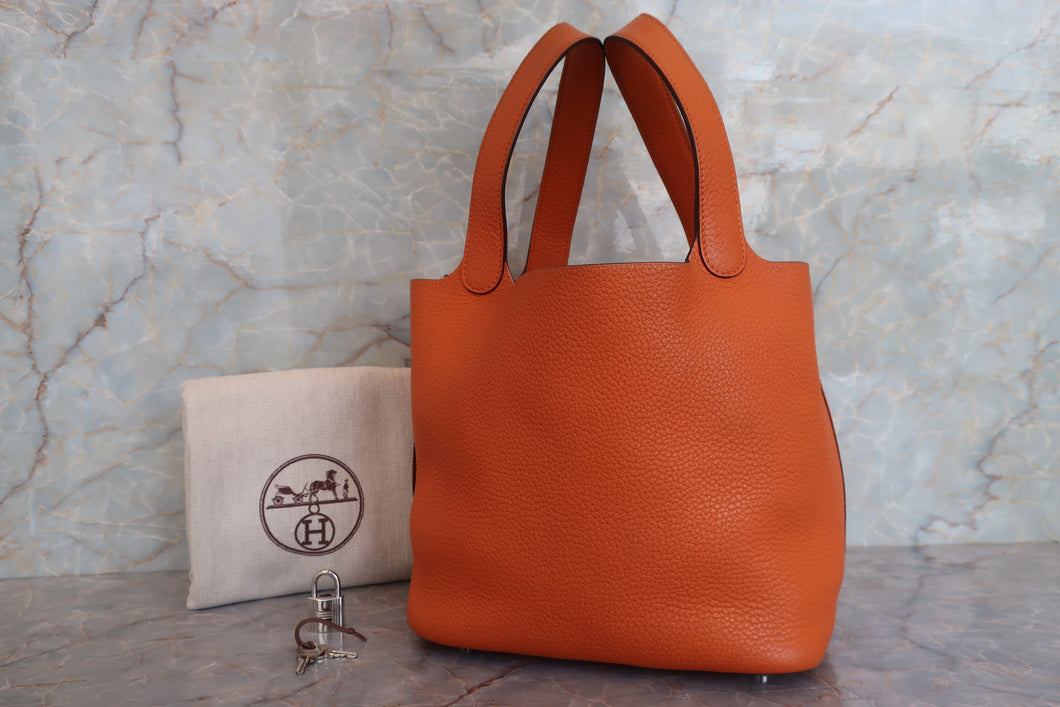 HERMES／エルメス ピコタンロックＭＭ トリヨンクレマンス オレンジ □M刻印 ハンドバッグ 700080189