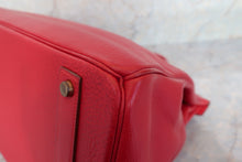 Load image into Gallery viewer, HERMES BIRKIN 40 Buffalo leather Rouge vif 〇V Engraving Hand bag 600110049
