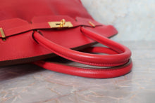 Load image into Gallery viewer, HERMES BIRKIN 40 Buffalo leather Rouge vif 〇V Engraving Hand bag 600110049
