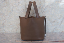 将图片加载到图库查看器，HERMES PICOTIN LOCK MM Clemence leather Etoupe gray □R刻印 Hand bag 600090002
