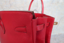 Load image into Gallery viewer, HERMES BIRKIN 40 Buffalo leather Rouge vif 〇V Engraving Hand bag 600110049
