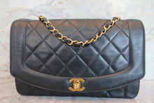 Load image into Gallery viewer, CHANEL  Diana matelasse chain shoulder bag Lambskin Black/Gold hadware Shoulder bag 700060109
