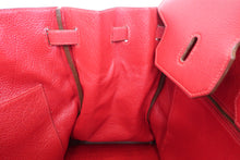 Load image into Gallery viewer, HERMES BIRKIN 40 Buffalo leather Rouge vif 〇V Engraving Hand bag 600110049
