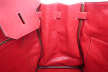 Load image into Gallery viewer, HERMES BIRKIN 40 Buffalo leather Rouge vif 〇V Engraving Hand bag 600110049
