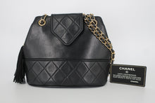 画像をギャラリービューアに読み込む, CHANEL/シャネル マトラッセフリンジチェーンショルダーバッグ ラムスキン ブラック/ゴールド金具 ショルダーバッグ 800100065
