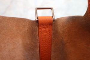 HERMES／エルメス ピコタンロックＭＭ トリヨンクレマンス オレンジ □M刻印 ハンドバッグ 700080189