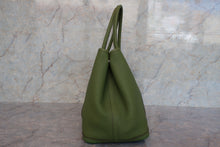 Load image into Gallery viewer, HERMES  GARDEN PARTY PM Negonda leather Anise green □Q Engraving Tote bag 700100051

