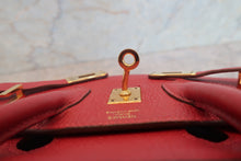 Load image into Gallery viewer, HERMES BIRKIN 25 Togo leather Rouge garance A Engraving Hand bag 700120071
