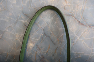 HERMES  GARDEN PARTY PM Negonda leather Anise green □Q Engraving Tote bag 700100051