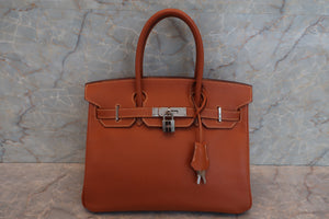 HERMES／エルメス バーキン30 ヴォーエプソン コニャック □J刻印 ハンドバッグ 600090294