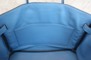 HERMES BIRKIN 30 Clemence leather Blue paradise Hand bag 500080153