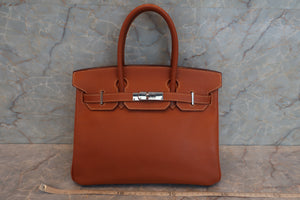 HERMES／エルメス バーキン30 ヴォーエプソン コニャック □J刻印 ハンドバッグ 600090294