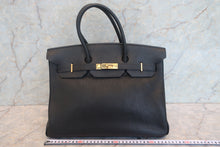 Load image into Gallery viewer, HERMES BIRKIN 35 Togo leather Black □F Engraving Hand bag 700120037
