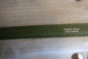 HERMES  GARDEN PARTY PM Negonda leather Anise green □Q Engraving Tote bag 700100051