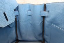 将图片加载到图库查看器，HERMES BIRKIN 30 Clemence leather Blue paradise Hand bag 500080153
