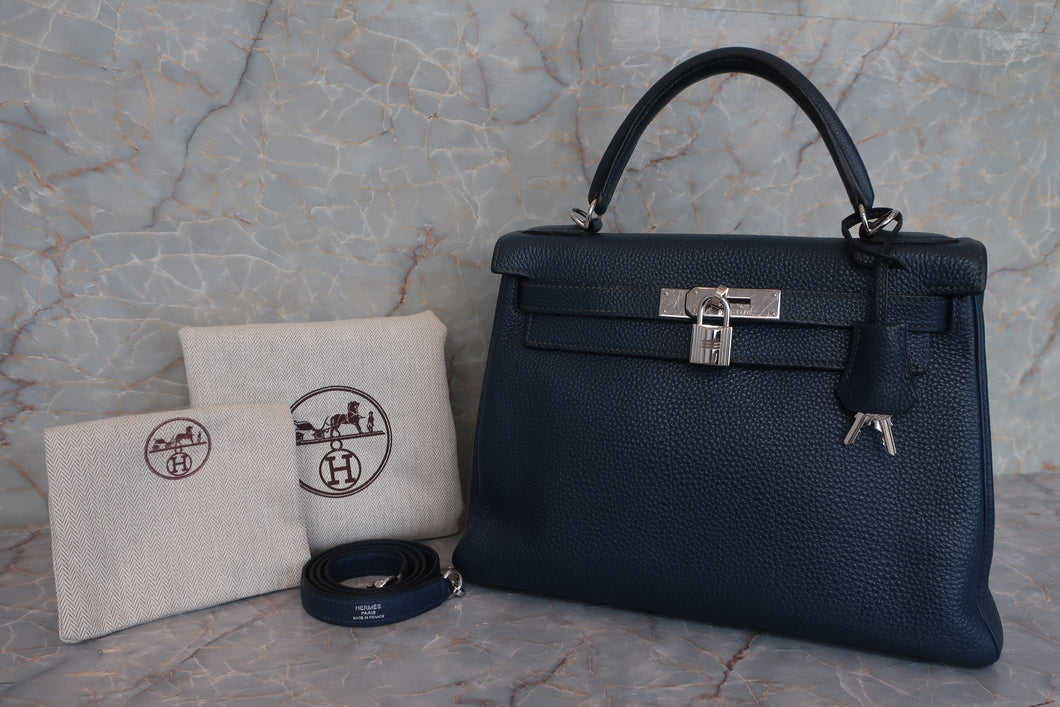 HERMES／エルメス ケリー28 トゴ ブルードプリュス ショルダーバッグ 600100036