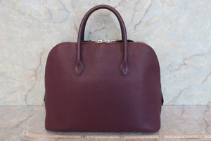 HERMES／BOLIDE 1923 Chevre myzore goatskim Raisin □L刻印 Hand bag 600080178