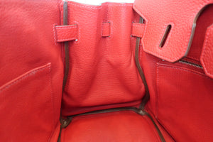 HERMES BIRKIN 30 Clemence leather Rouge casaque □Q Engraving Hand bag 600010157