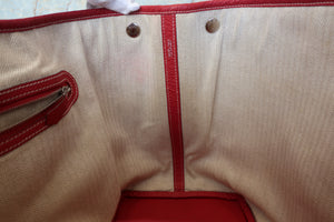 HERMES  GARDEN PARTY PM Negonda leather Rouge casaque □P Engraving Tote bag 700100011