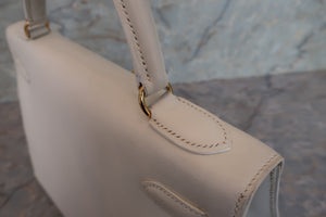 HERMES／エルメス ケリー32 ヴォーグレネ ホワイト 〇Z刻印 ショルダーバッグ 700070004