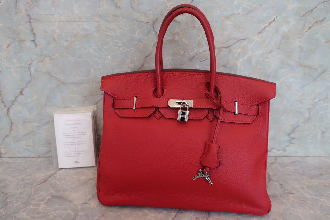 HERMES／エルメス バーキン35 トリヨンクレマンス ルージュヴィフ ハンドバッグ 700110046