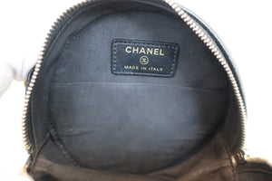 CHANEL Matelasse round chain shoulder bag Caviar skin Black/Silver hadware Shoulder bag 600060068