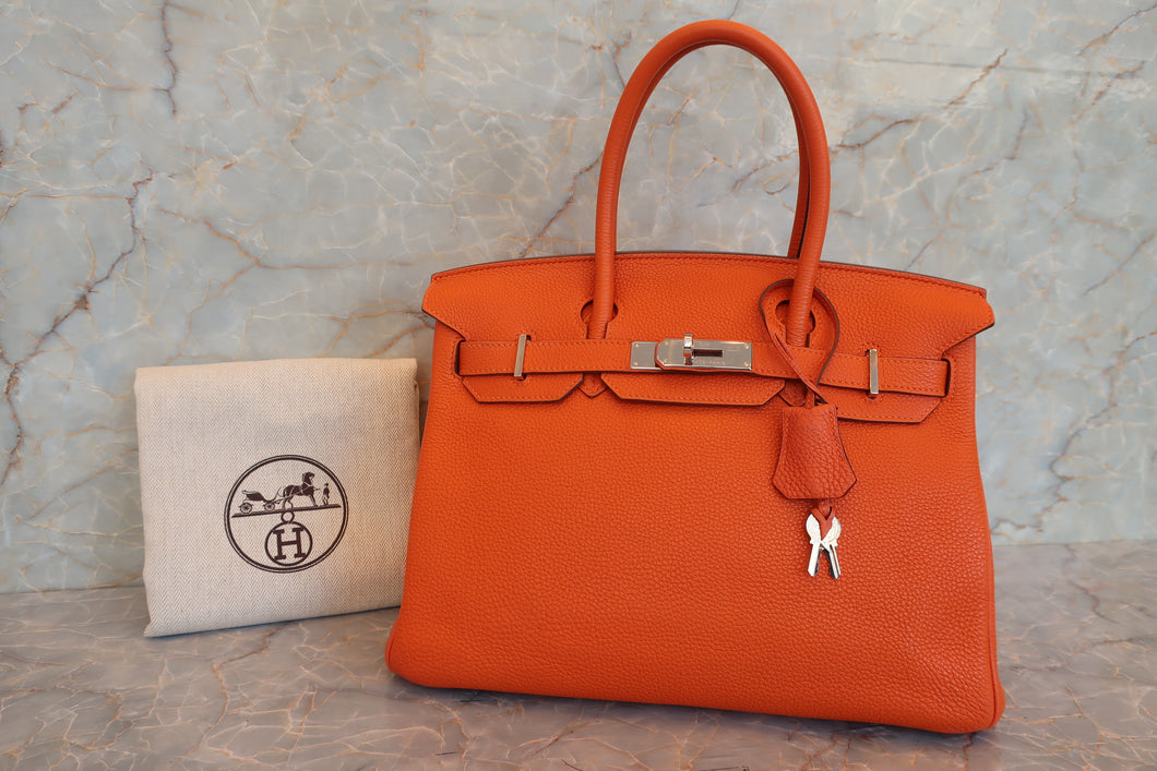 HERMES／エルメス バーキン30 トゴ オレンジ □N刻印 ハンドバッグ 700070178