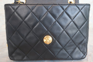 CHANEL Mini Matelasse single flap chain shoulder bag Lambskin Black/Gold hadware Shoulder bag 600070143