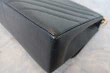 Load image into Gallery viewer, CHANEL  Bias stitch chain shoulder bag Caviar skin Black/Gold hadware Shoulder bag 700120117
