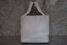 将图片加载到图库查看器，HERMES PICOTIN LOCK CASAQUE MM Clemence leather White/Pearl gray □P刻印 Hand bag 600100030
