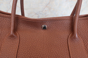 HERMES／エルメス ガーデンパーティPM ネゴンダ ブラウン □Q刻印 トートバッグ 700040021