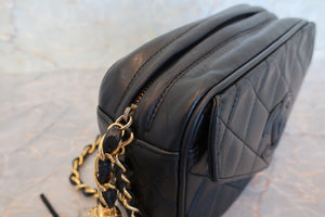 CHANEL Matelasse fringe chain shoulder bag Lambskin Black/Gold hadware Shoulder bag 700100034