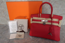 将图片加载到图库查看器，HERMES BIRKIN 30 Epsom leather Rouge casaque T刻印 Hand bag 500100272
