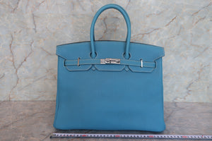 HERMES／エルメス バーキン35 トゴ ブルージーン □F刻印 ハンドバッグ 700080067